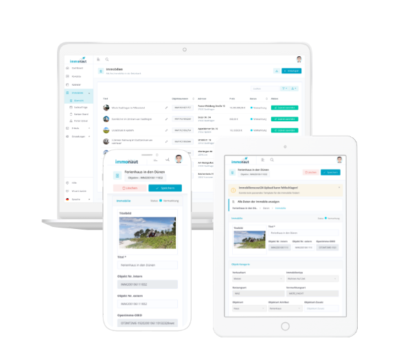 software für makler, immobilienverwaltung, cloud, software,matching, immonaut, responsive design, mobil, laptop, mac