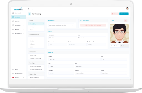 immonaut makler software immobilienmakler software adressverwaltung