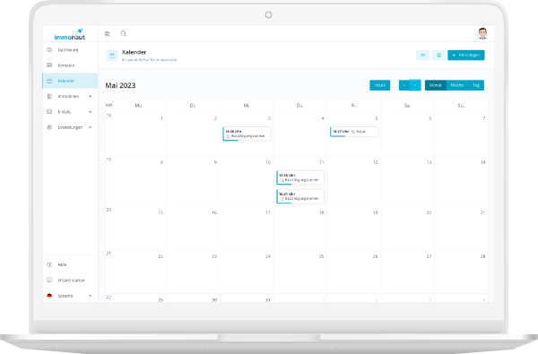immonaut makler software immobilienmakler software terminplanung kalender